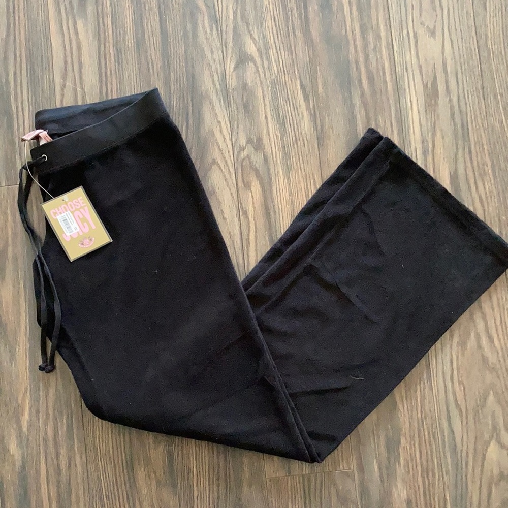 Juicy couture black terry cloth pants